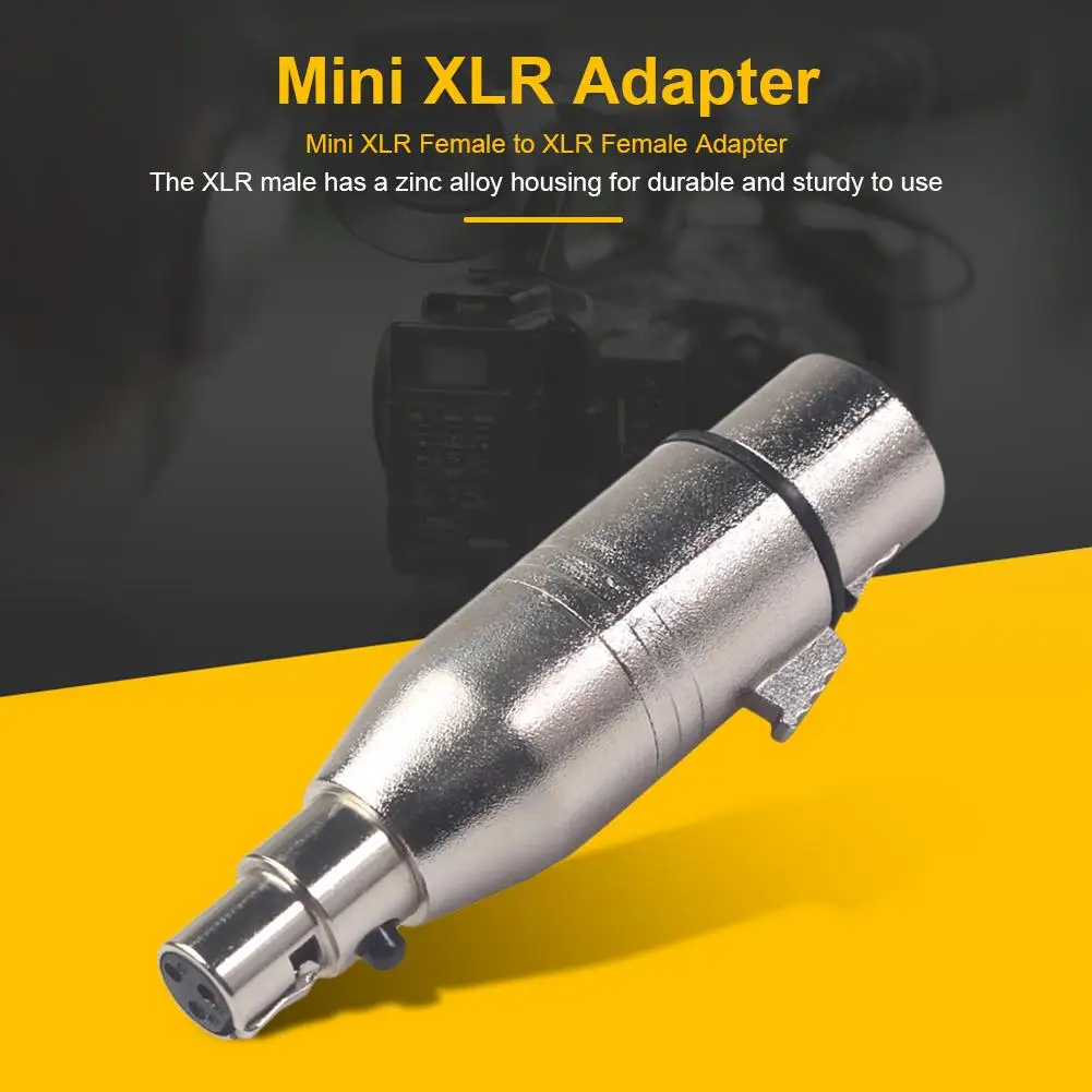 Мини адаптер XLR 3pin конвертер Мама мама с корпусом из цинкового сплава медным
