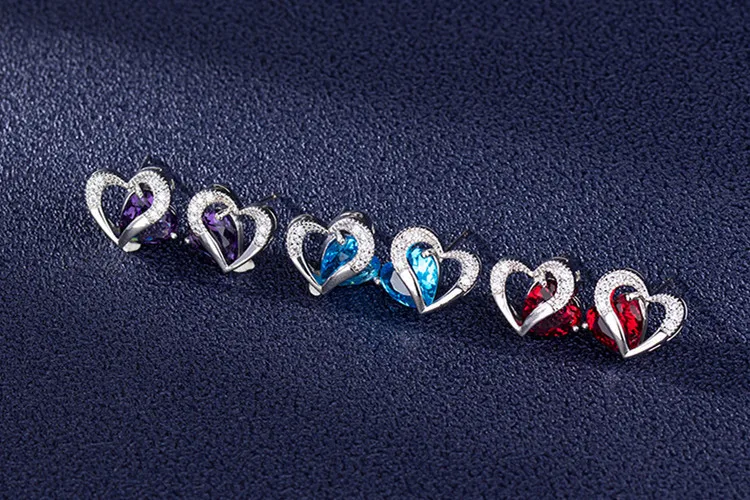 

Aretes Mujer S925 Sterling Silver Ruby Stud Earring Women Fine Bizuteria Orecchini Silver 925 Jewelry Natural Sapphire Earrings