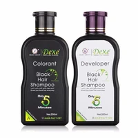 dexe black hair color shampoo 10 mins dye hair into black herb natural faster black hair restore colorant shampoo and treatment