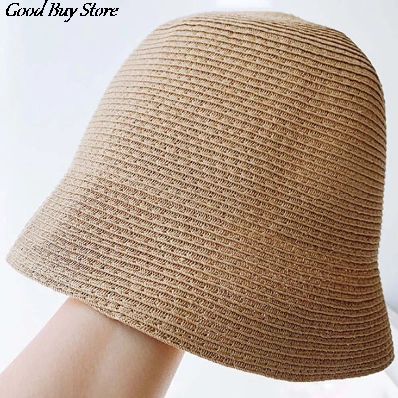 Женская Соломенная шляпка от солнца Raffia Пляжная Складная для путешествий с