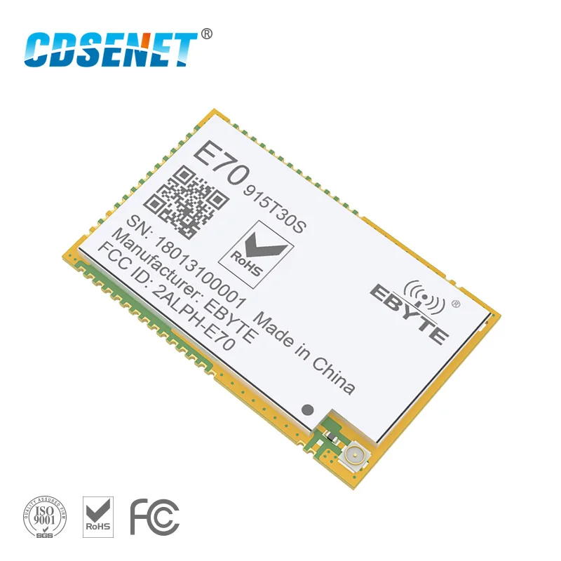 

CDSENET E70-915T30S CC1310 915 МГц SMD 1 Вт беспроводной радиочастотный модуль IPEX/stamp Hole UART Modbus Iot передатчик и приемник с RSSI
