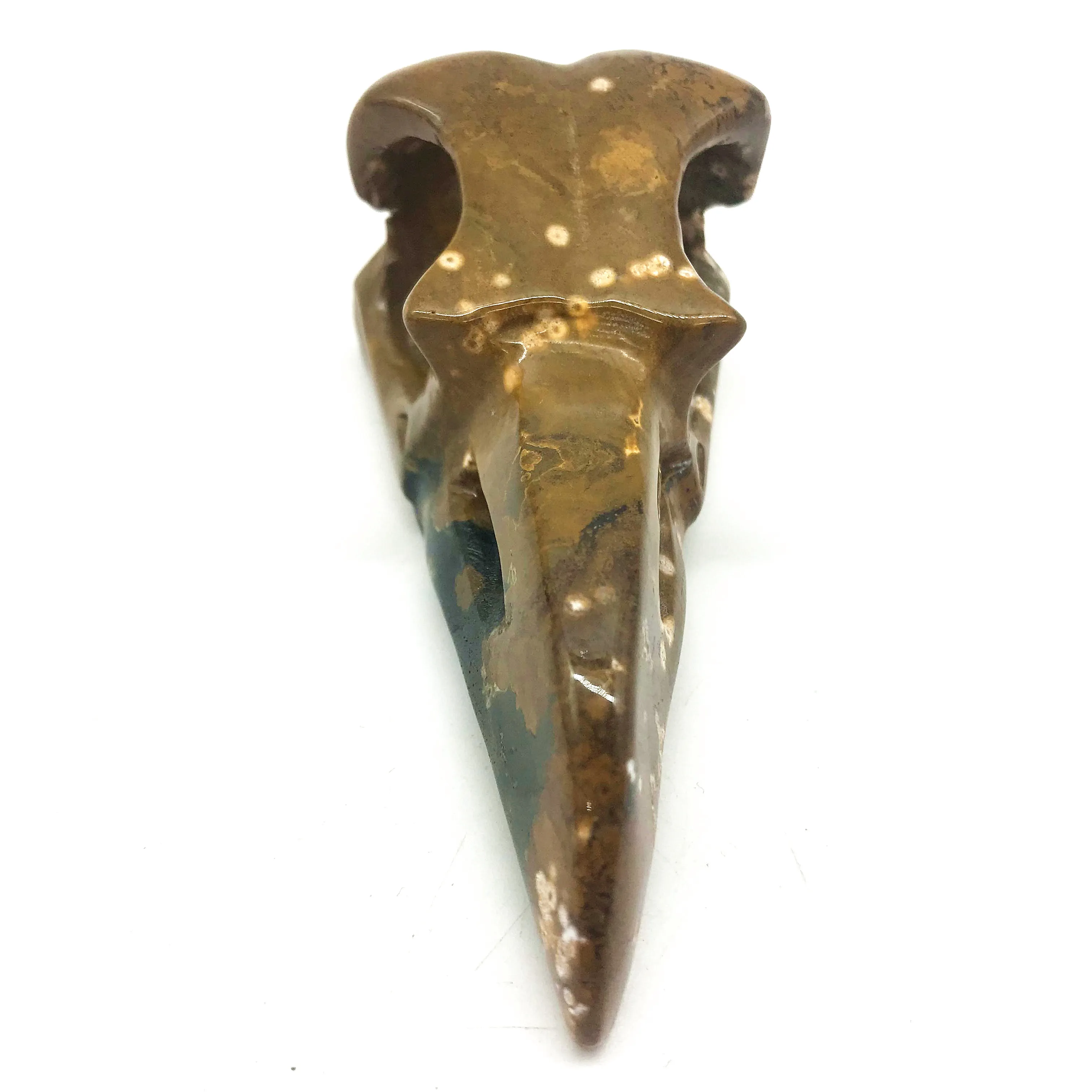 About 90g natural hand carved ocean jasper raven skulls crystal beaks for crafts | Дом и сад