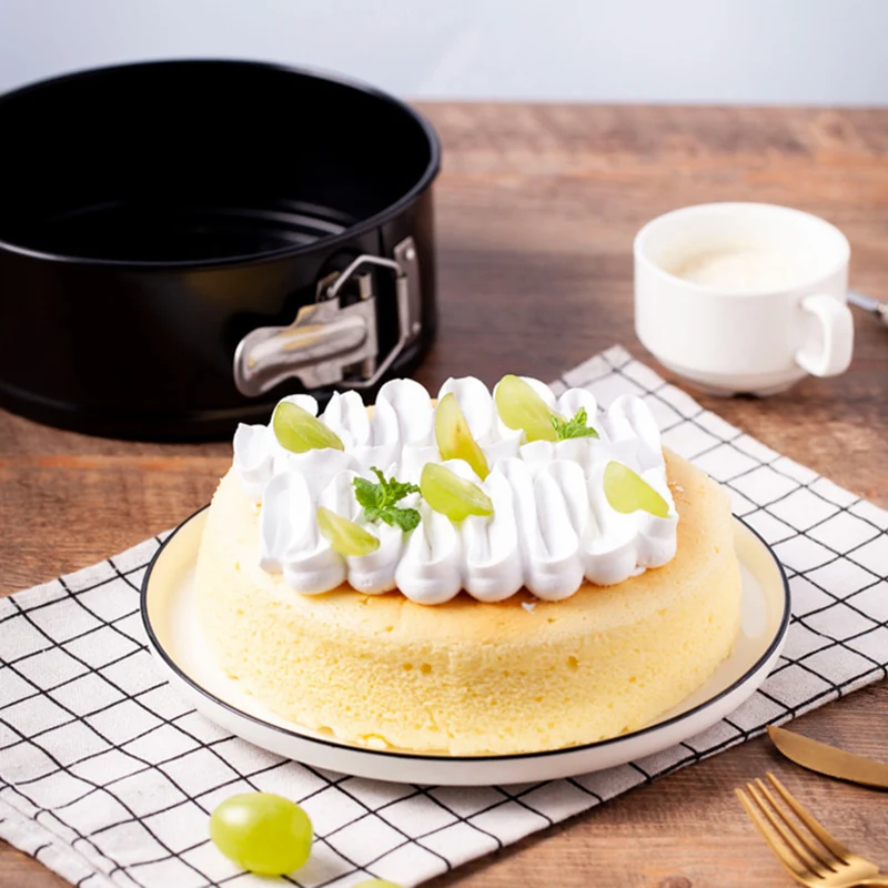 

3pcs Cake Mold Square Heart Shaped Round Non-stick with Removable Bottom Cake Pan with Buckle D6