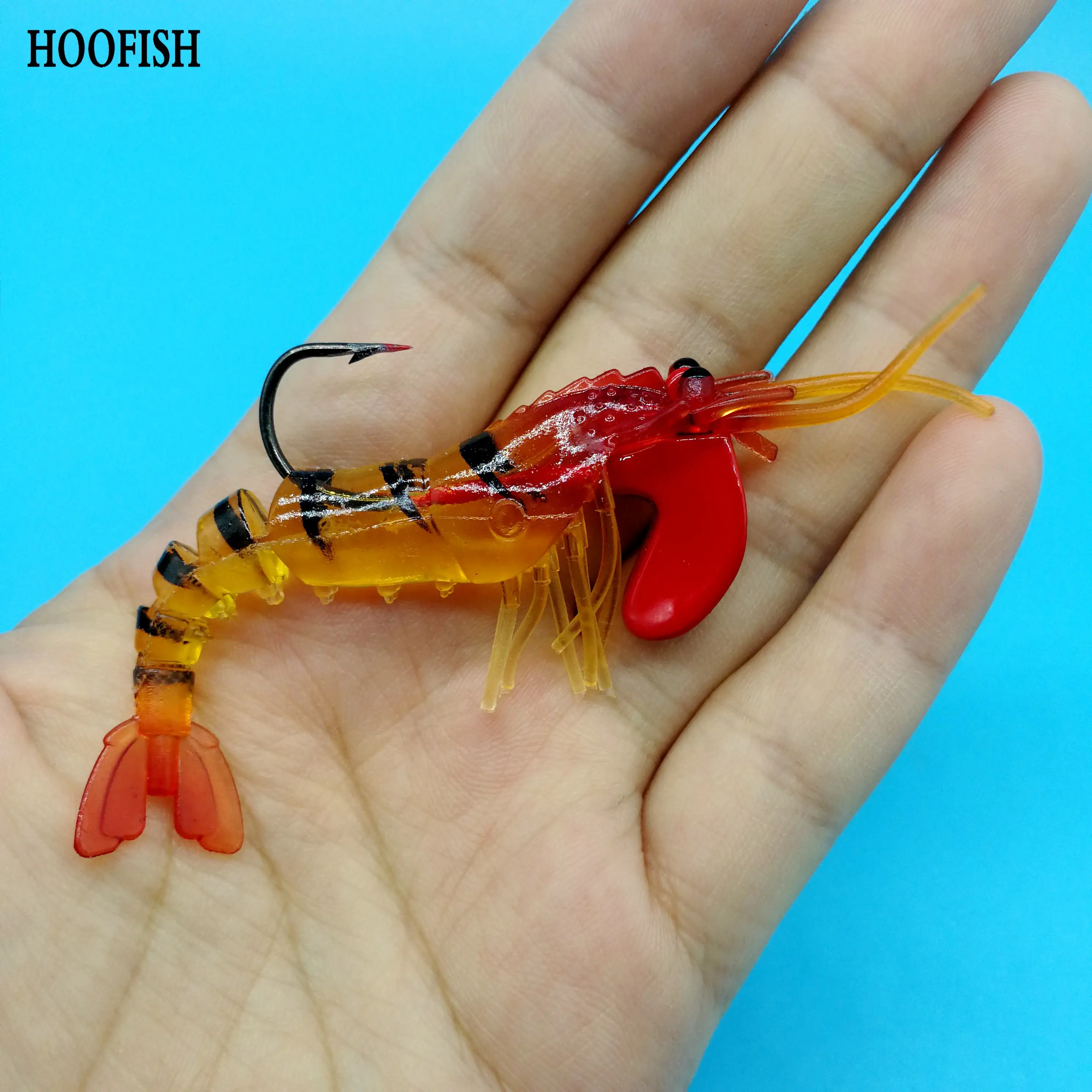 HOOFISH 1 шт. мягкие рыболовные приманки для креветок 13 г/70 мм 5 цветов бионическая