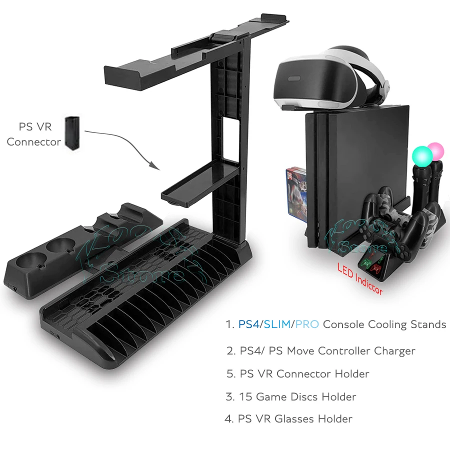 Охлаждающая подставка для игровых приставок Playstation 4 PS4 Slim Pro PS VR устройство
