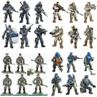 6 шт.лот, Военная серия, фигурки российских спецназов, модель городского спецназа, полицейское оружие, набор кирпичей армейского оружия, аксессуары