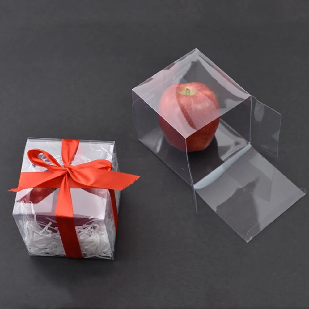 

20pcs PVC Square Packing Box Simple Transparent Box for Gift Fruit (10cm)