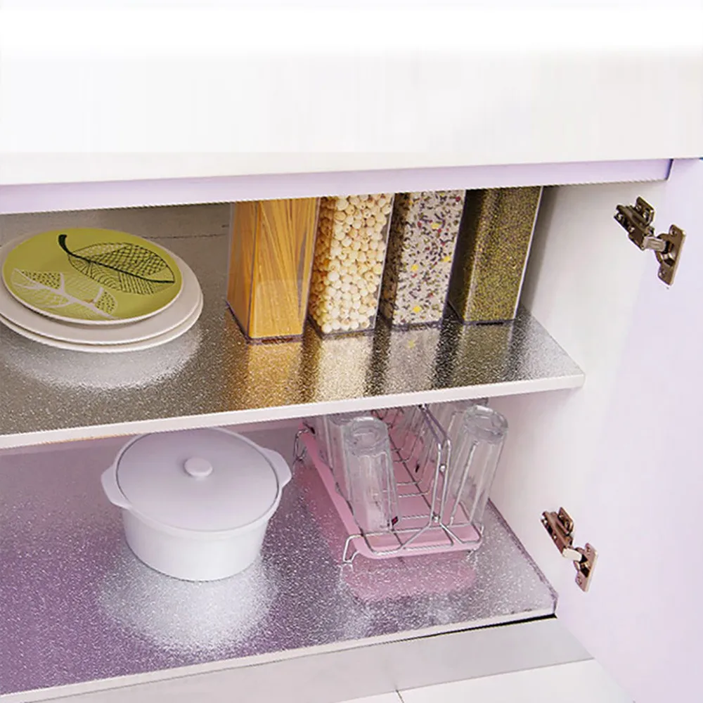 40*100cm Kitchen Oil-proof Stickers Waterproof Aluminum Foil Stove Cabinet Self Adhesive Wall Sticker Wallpaper 20MAR3 | Дом и сад