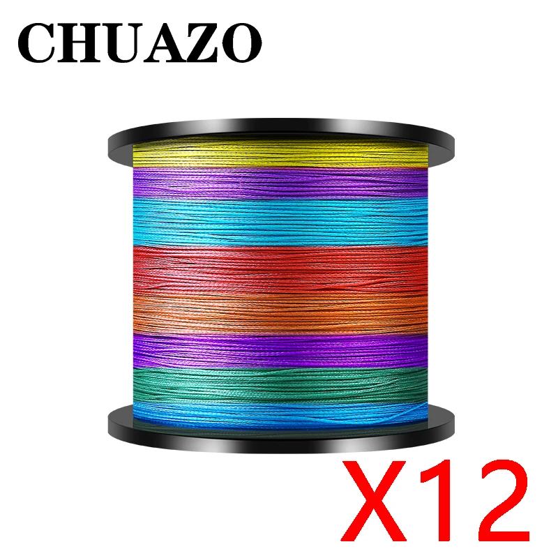 CHUAZO 1000M X12 Super 12 Strand Braided Fishing Line Multifilament PE Line Saltwater Fishing Tackle Carp Fishing Line
