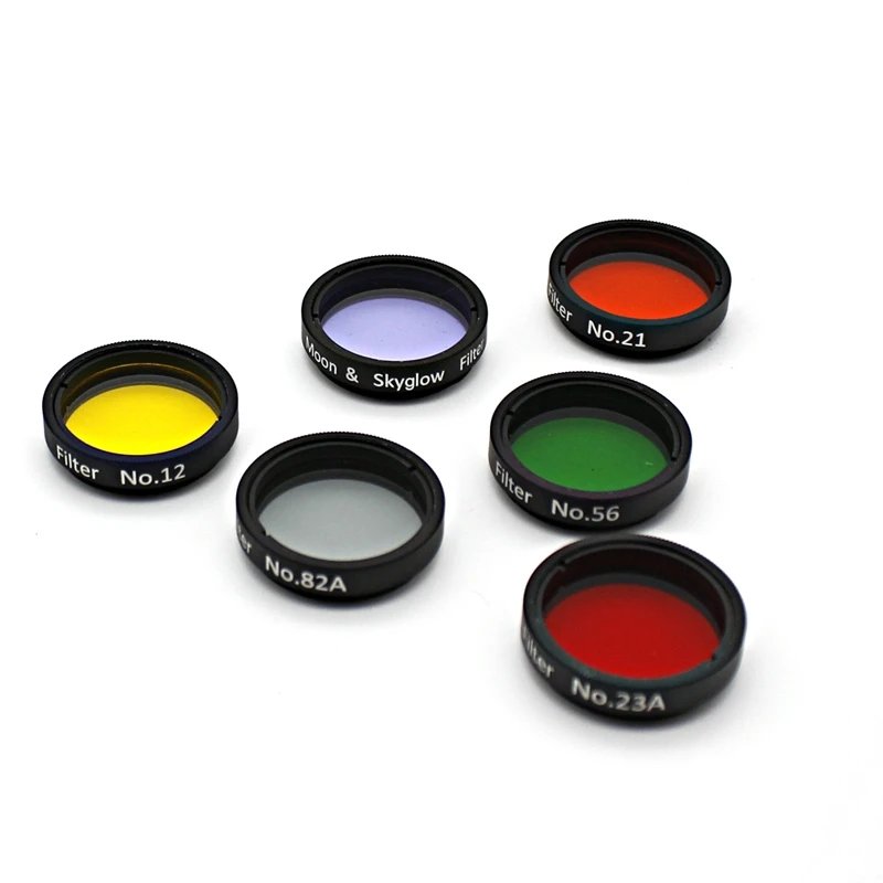 

1.25inch Color Astro Filters Set (6 Pieces) for Astronomical Telescopes Ocular Lens Planets Nebula Filter SkyGlow
