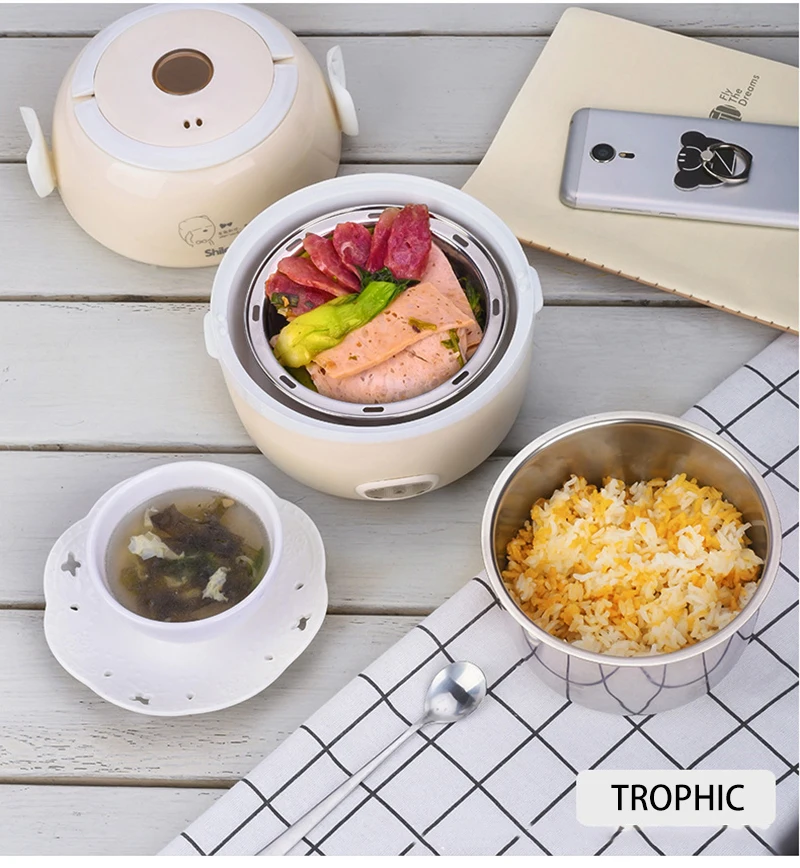 Электрическая мини коробка для завтрака с теплоизоляционным подогревом