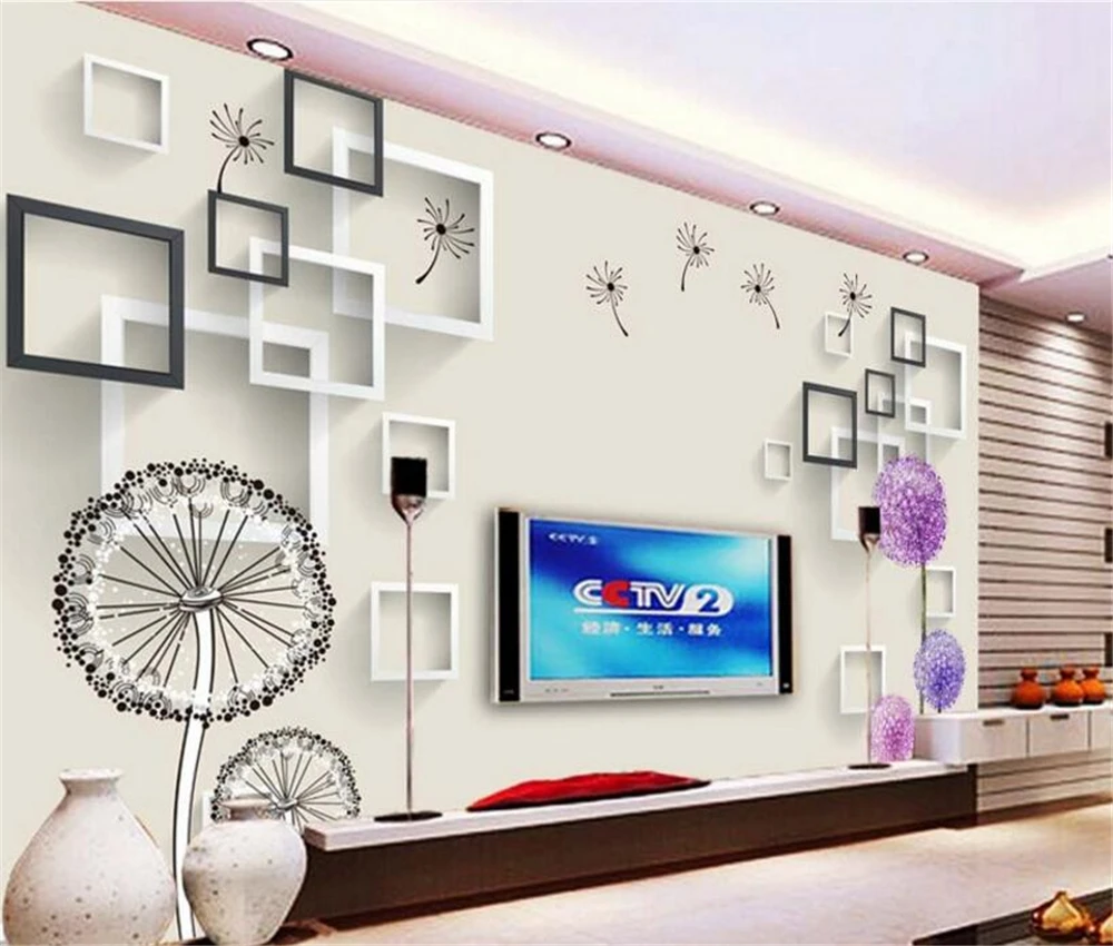 

beibehang Large custom dandelion 3D TV living room bedroom background home decoration
