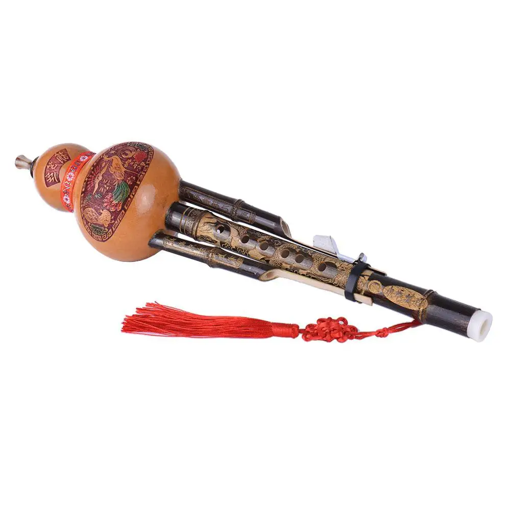 

Chinese Handmade Hulusi Gourd Cucurbit Flute Ethnic Musical Instrument C Key Bb Tone for Beginner Music Lovers Gift
