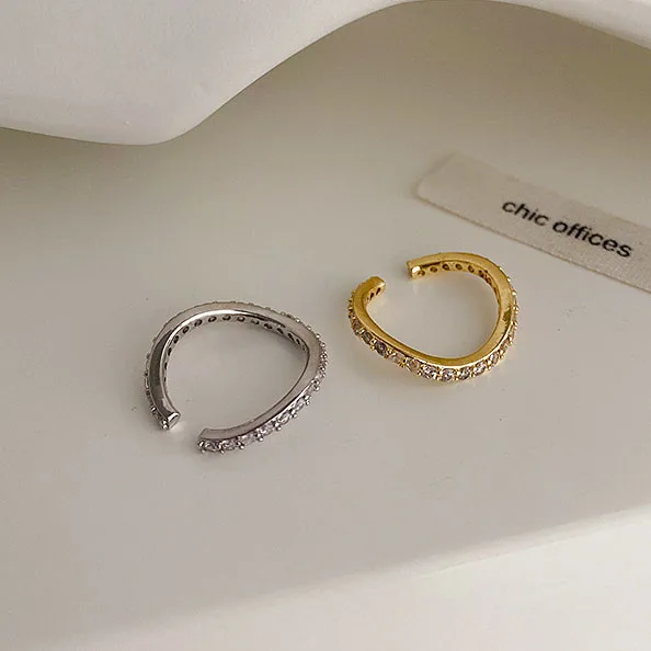 

Twisted Non Piercing Clip Earrings For Women Small Irregular Ear Clips Inlaid Zircon Beads Ladies Charms Jewelry