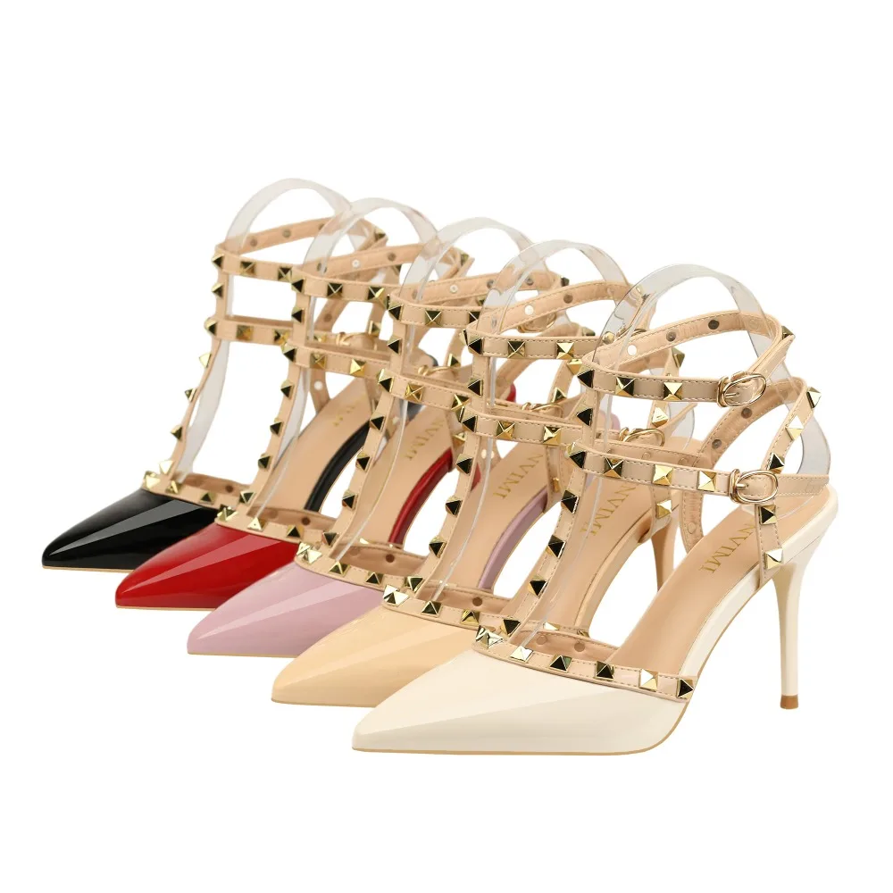 Женская обувь Модель 2020 года летняя на высоком каблуке Пикантные туфли лодочки с