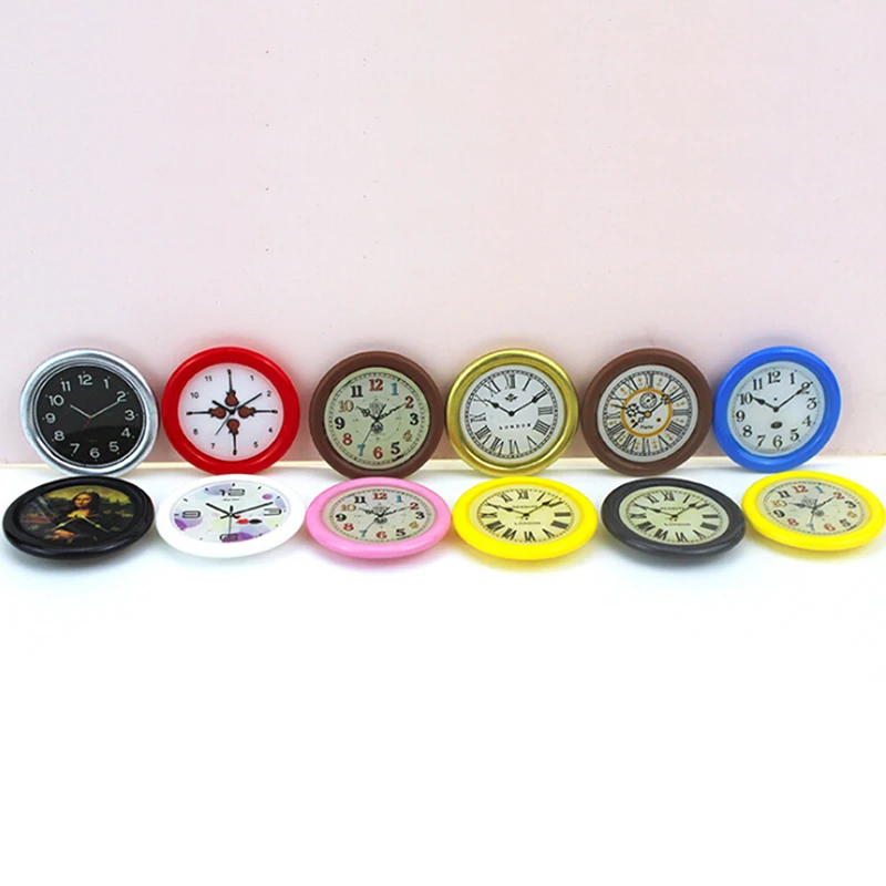 

1:12 Scale Resin Dollhouse Miniature Wall Clock Play Doll House Miniaturas Home Decor Accessories Toy Pretend Play Furniture Toy