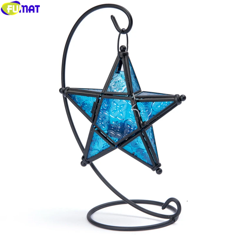 Цветной подсвечник FUMAT со звездами металлическая настольная лампа настольное