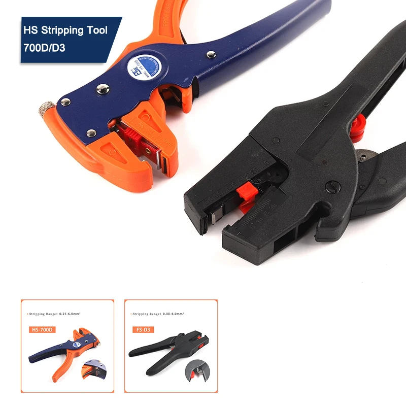Abisolieren Zangen Automatische 0,08-6,0 mm2 Cutter Kabel Scissor Draht Stripper HS-700D/FS-D3 Hand Werkzeug Multitool Einstellbare Präzision