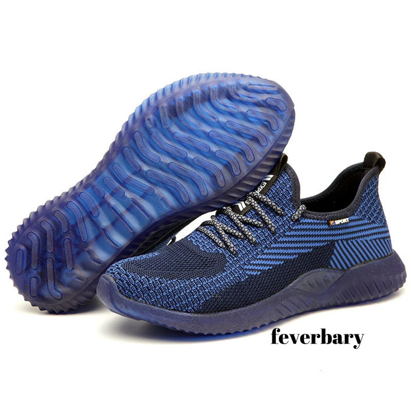 

Feverbary Indestructible Men Women Steelhead Steel Toe Safety Shoes Boots Anti-puncture Sneakers Breathable Work Shoes
