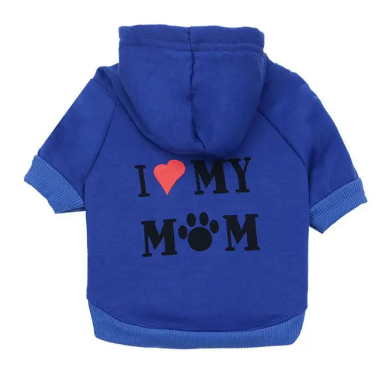 Теплая одежда для собак, одежда для щенков I Love My Mum, спортивные худи для домашних собак, одежда для щенков, зимняя одежда для чихуахуа, 15 - Цвет: dark