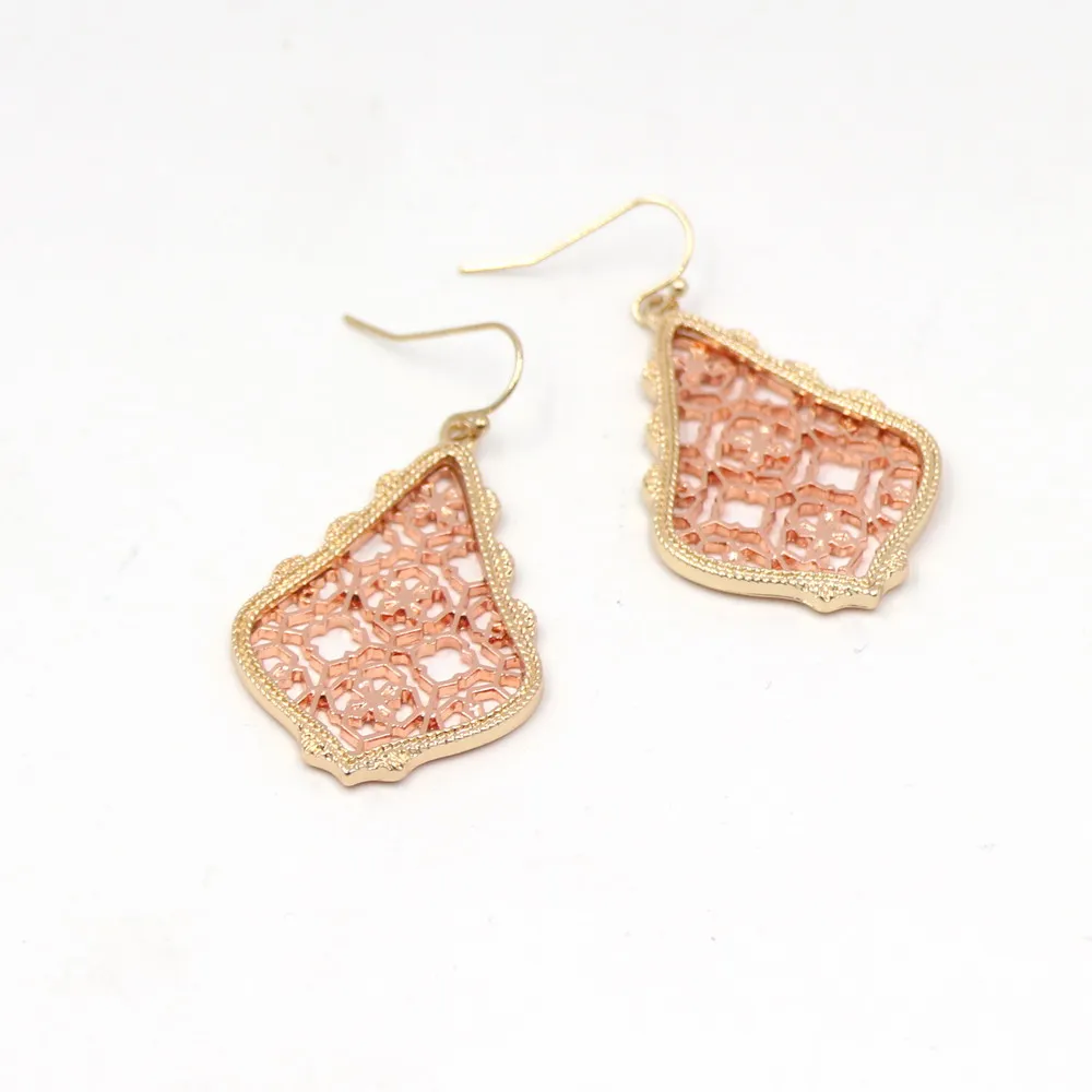 Rose in gold out Новая мода капли воды рамка сплав металла простой Sophee Висячие серьги для женщин - Окраска металла: Rose in gold out