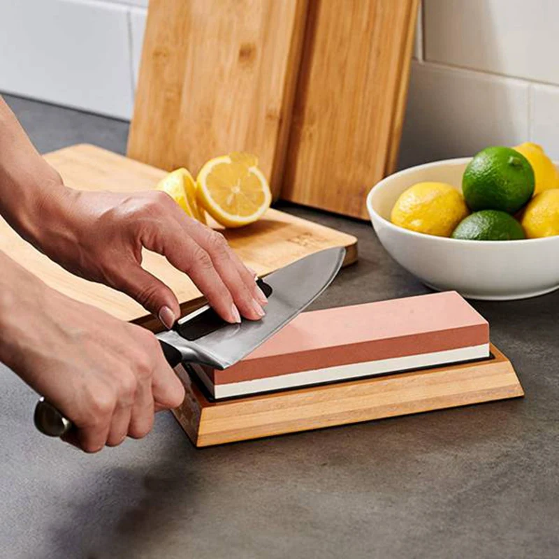 Hot Knife Whetstone Set 400/1000 3000/8000 with Grooved Carnation Base | Инструменты