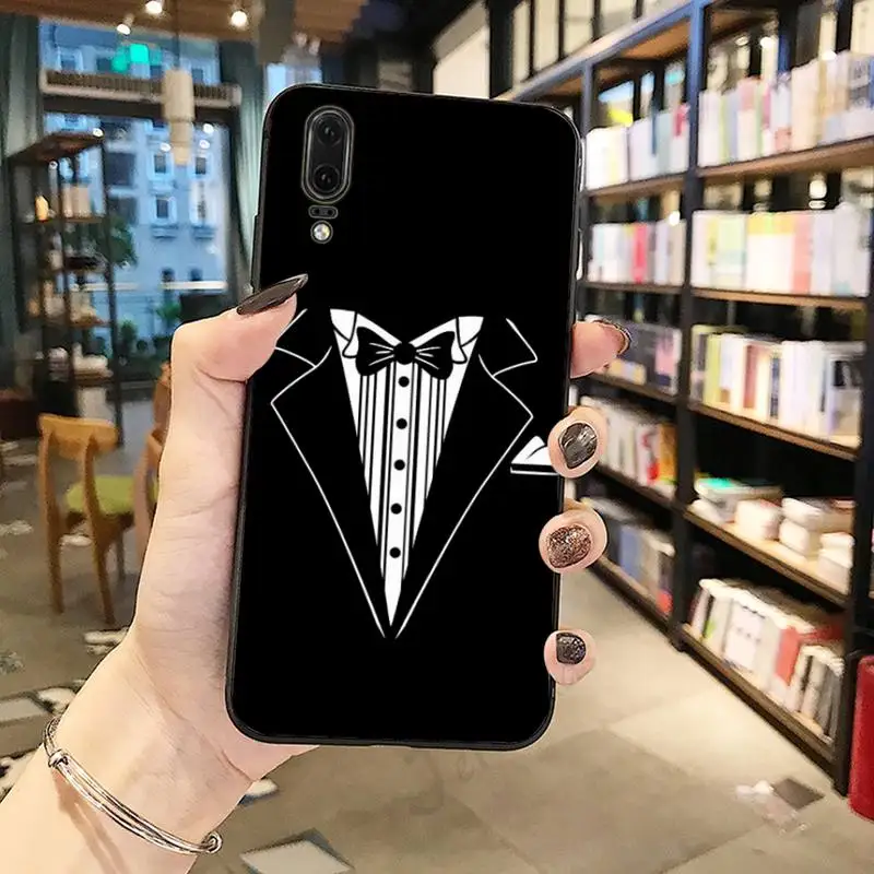 

Man Suit Shirt Tie pattern Phone Case For Huawei honor Mate P 10 20 30 40 Pro 10i 9 10 20 8 x Lite high quality Anti-fall capa