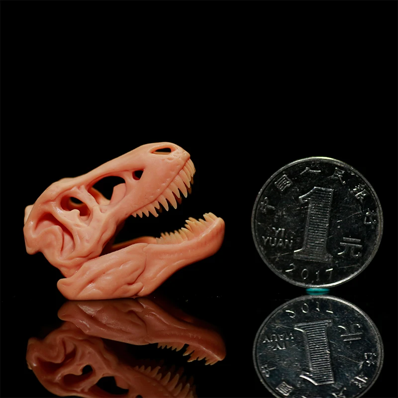 

1/64 череп динозавра миниатюрный песочный стол злодей белая модель должна быть окрашена самостоятельно