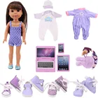 Одежда для кукол Paola Reina 32-34 см и 14-дюймовая сумка для девочек Wellie Wisher фиолетовая Пижама, комбизон, Костюмные аксессуары, подарки для детей