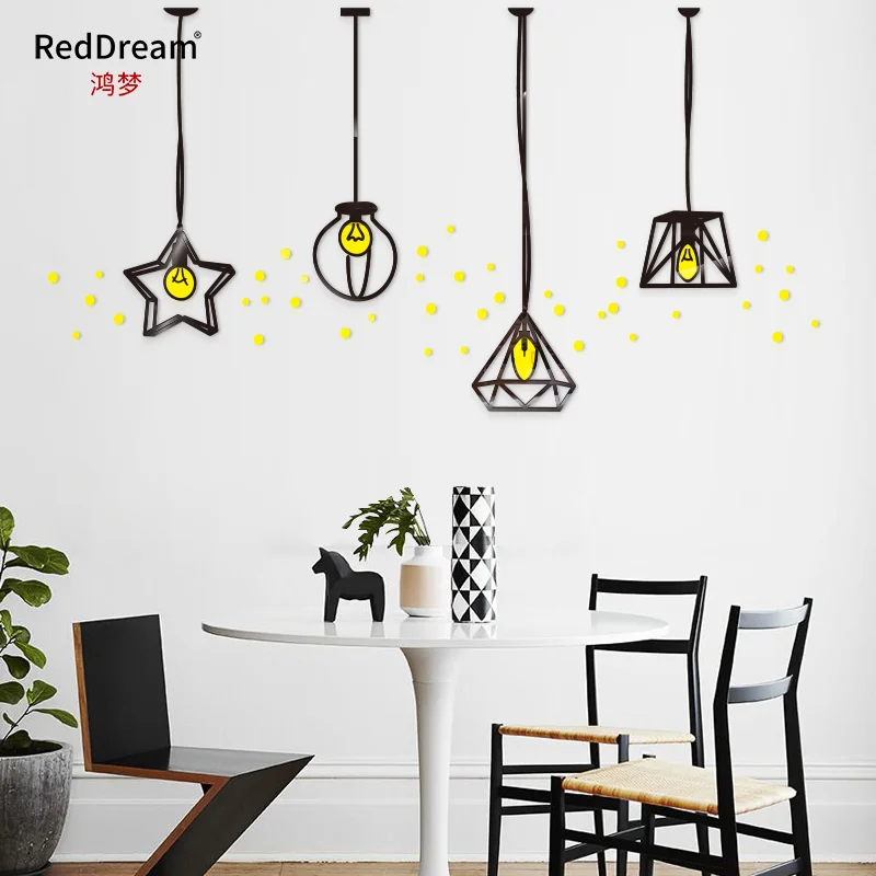 WS77 Geometric chandelier creative 3D three-dimensional acrylic modern minimalist living room transformation TV background wall | Дом и сад