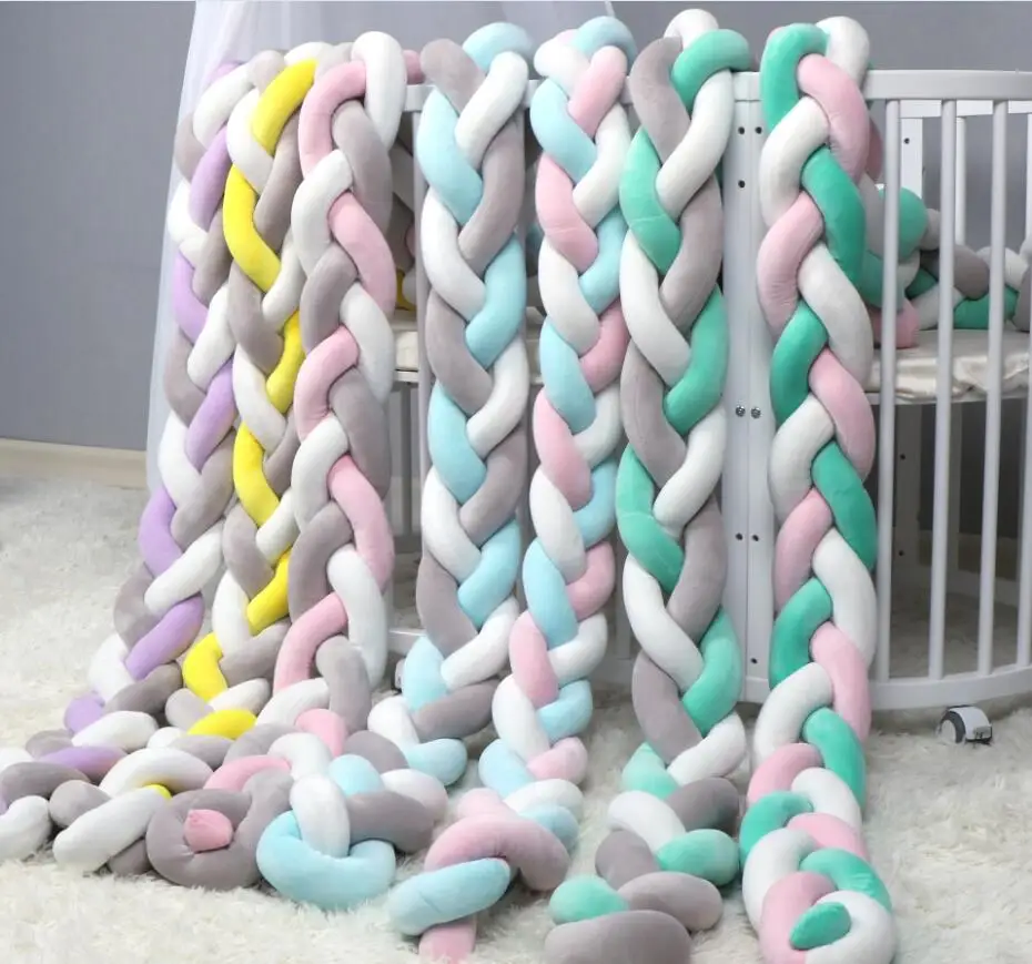 4 полоски бампер с узлом для новорожденных 2 м длина подушки протектор кровати
