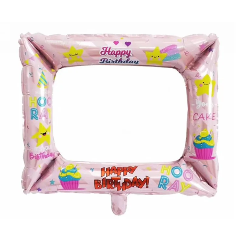 Алюминиевая фольга с днем рождения Фольга Воздушный шар фоторамка для дня