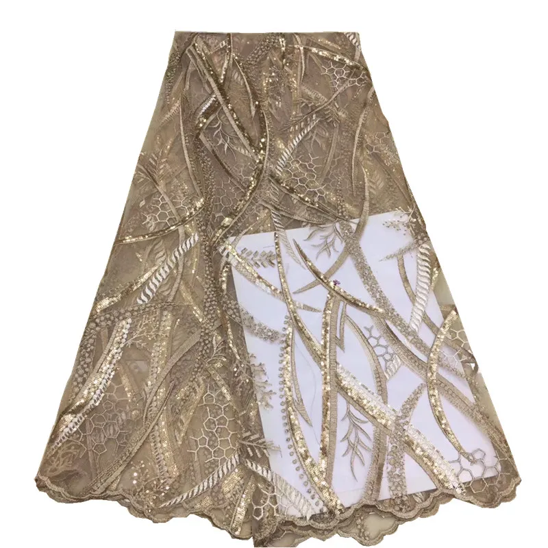 Французское кружевное платье высококачественное в африканском стиле с вышивкой