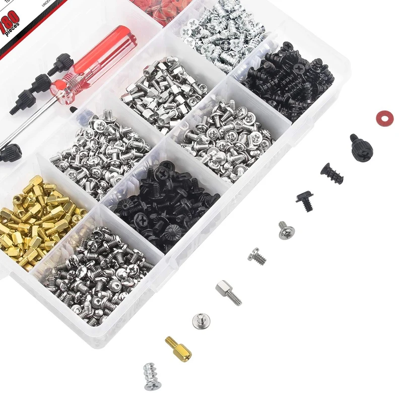 

780 PCS Computer Screw Kit,Computer Screw Standoffs Set Kit for Hard Drive Computer Case Motherboard Fan Power Graphics with a S