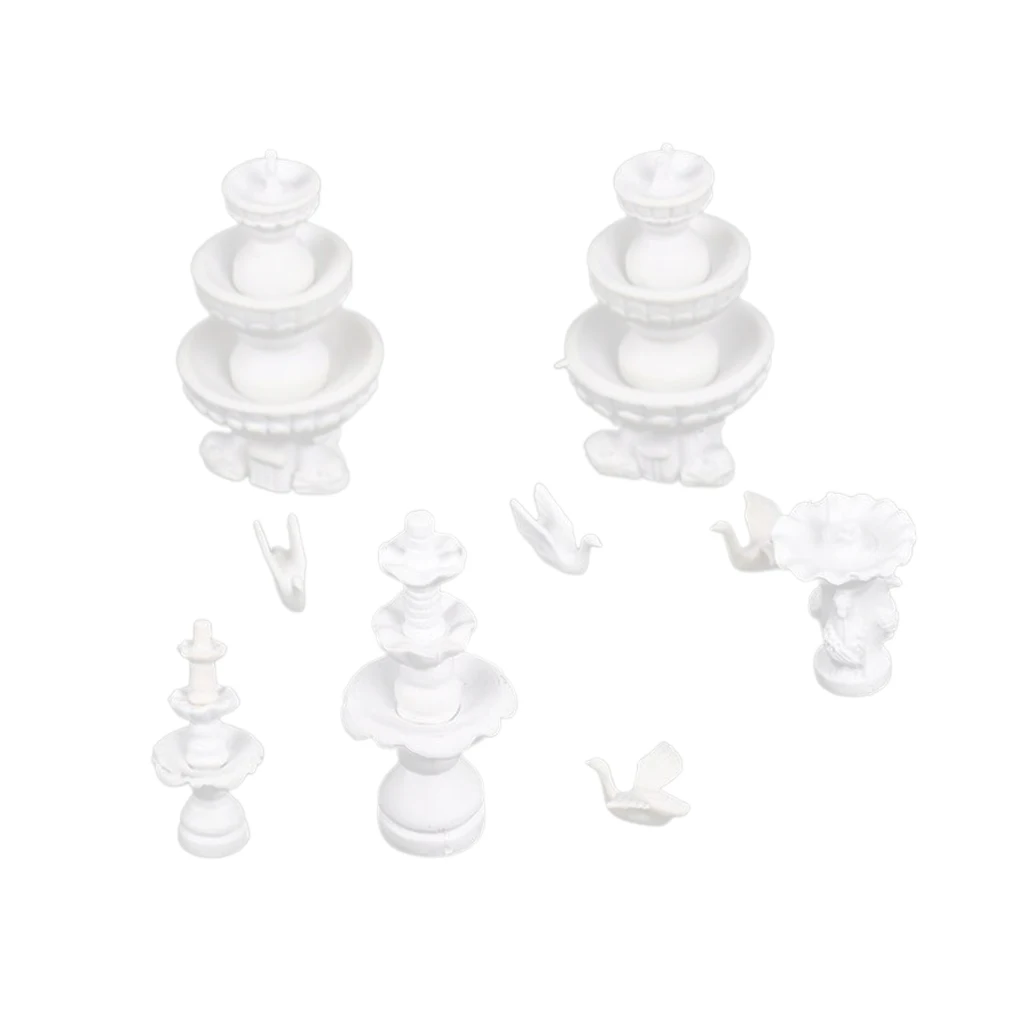 2 дюймовый миниатюрный фонтан + Лебедь модель для архитектуры диорама пейзажа