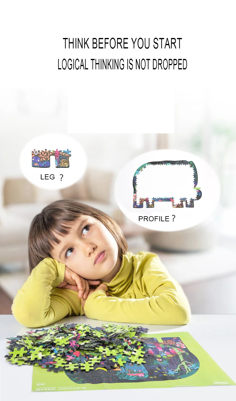 MiDeer 280 шт головоломка слон мечта детей Бумажная Головоломка Дети Образование игрушка 5Y