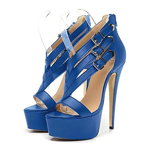 

Summer thin heel super high heel large size 40-45 waterproof platform fish mouth sandals women's shoes shoes