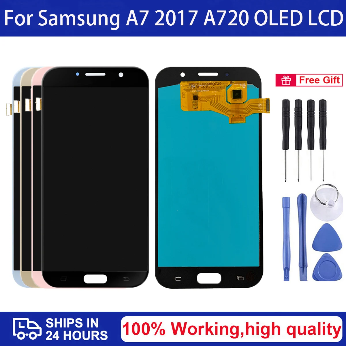 

5.7" AMOLED a720 Display For Samsung Galaxy A7 2017 A720 SM-A720F A720M A720Y A720F/DS LCD with Touch Screen Digitizer Assembly