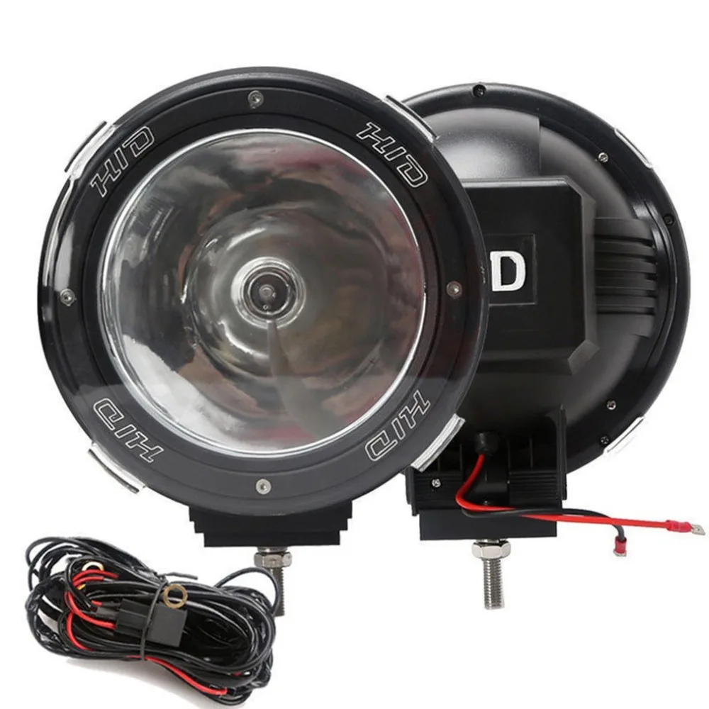

2Pcs 7" inch 12V 100W HID Driving Lights XENON Spotlights for Offroad Hunting Fishing Camping Work Spot Lights