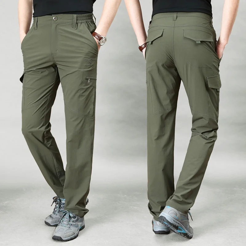 New Men Casual Cargo Pants Thin Quick Dry 2020 Spring Summer Male Waterproof Tactical Military Trousers Mens Outdoor Sweatpants | Мужская