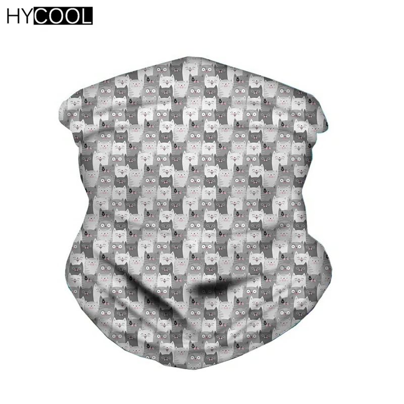 

HYCOOL New Arrival Hiking Bandana Scarves Cute Cat Pattern Printed Face Shield Neck Cover Macka Snood Scarf Sport Headband 2020