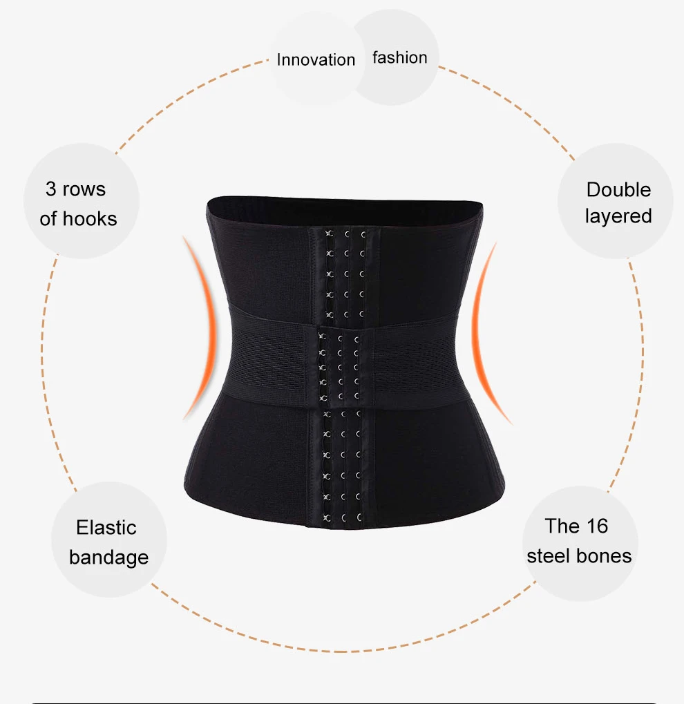 Женский Регулируемый пояс FeelinGirl из 16 стальных костей для похудения эластичный