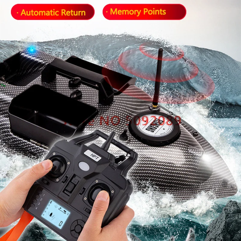 GPS Dual Position Fixed Speed Cruise RC Fishing Bait Boat 2KG 500M Dual Motor 3-Hopper 16 Point Nesting Boat Fish Finder VS V18 2