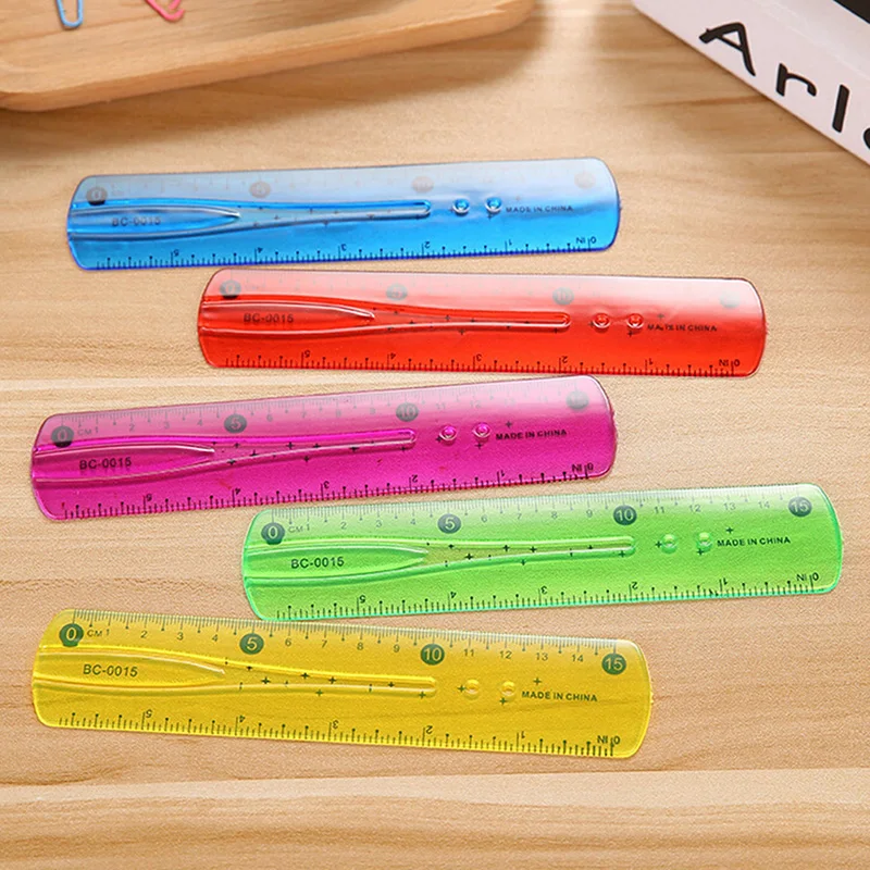 

1 PCS Learning Transparent Inch Centimeter In Plastic Ruler Learning Supplies Engineering