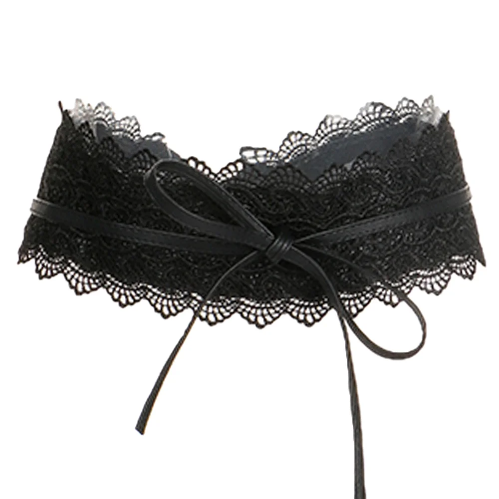 Модные ремни для женщин из искусственной кожи кружево широкий корсет