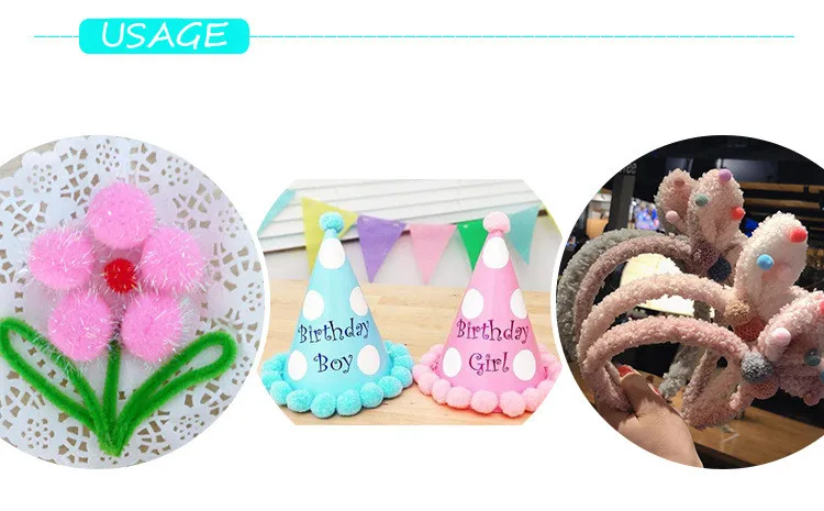 Блестящий помпон 10-30 мм пушистые плюшевые помпоны для поделок своими руками