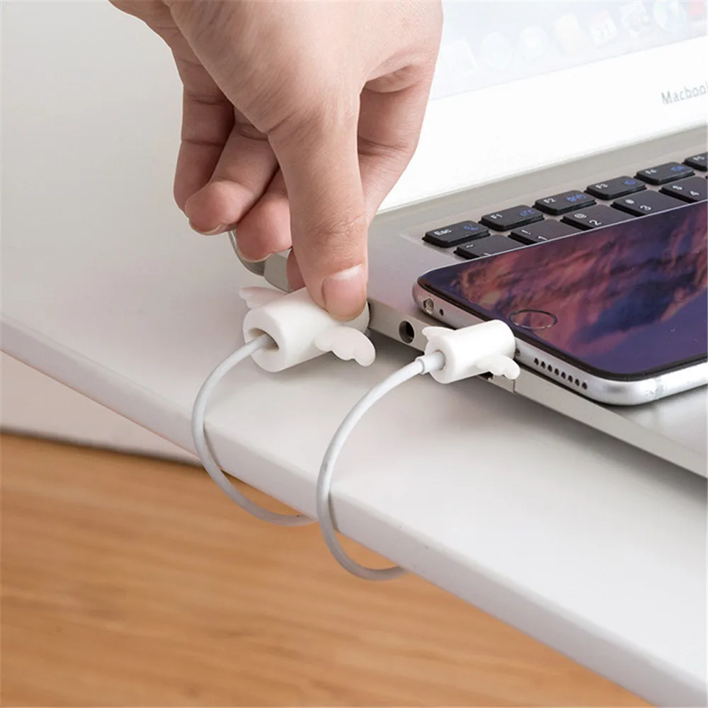 1 пара милых мультяшных чехлов для защиты кабеля наушников USB устройство