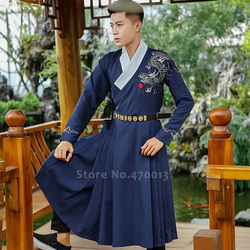Мужской Традиционный китайский древний костюм Zen Tea Tang рыцаря платье ханьфу пояс