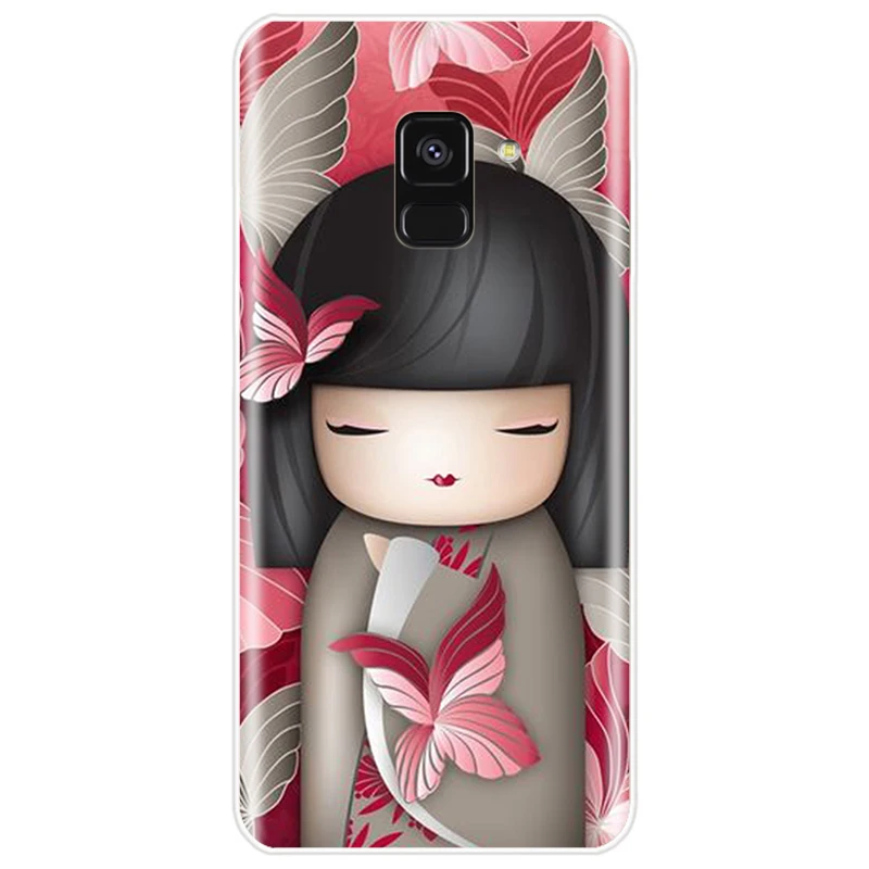 Kawaii японская кукла Kokeshi чехол ТПУ для телефона Samsung Galaxy A5 A7 A8 2015 A3 2016 2017 A9