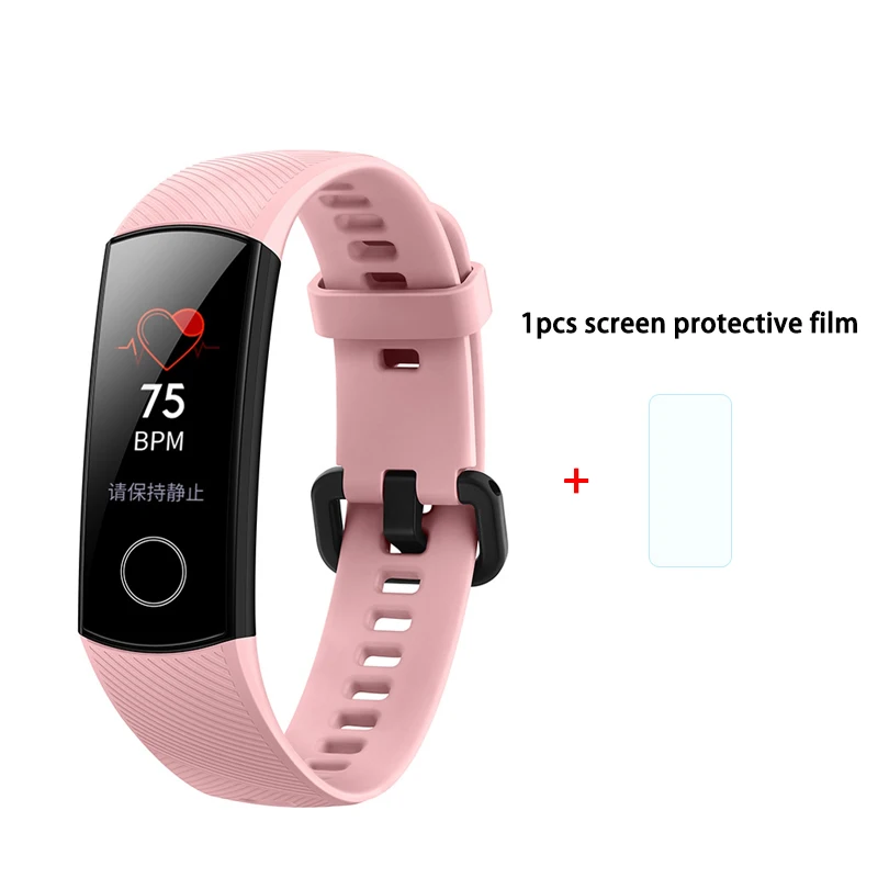 Pink n film Фитнес-трекер HUAWEI Honor Band 4 6-осевым инерционным монитор сердечного ритма полный сенсорный экран AMOLED Цвет Экран смарт-браслет - Цвет: Pink n film